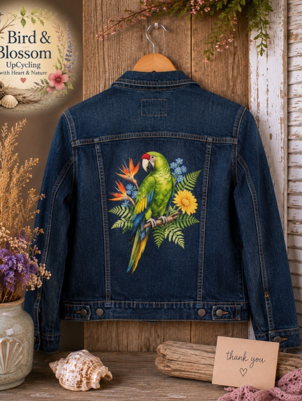 UpCycled Old Navy | Medium | Macaw & Hibiscus 🦜🌺 | Boutique Style